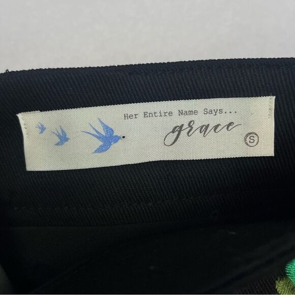 Her Entire Name Says Grace Black Embroidered Floral Mini Skirt Size Small - Picture 5 of 10